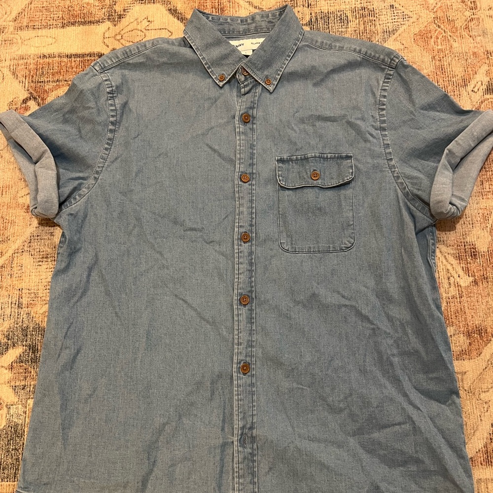 Short sleeve Old Navy Relaxed fit Large button up